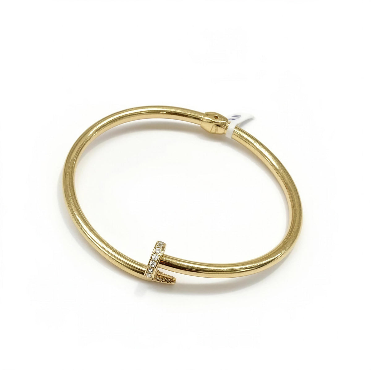 Aro de oro 14k tipo diseñador modelo de clavo grueso hueco Mod. LM5005