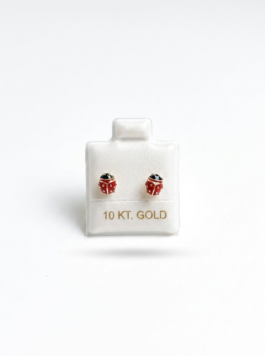 Broquel de oro 10k de Catarina esmaltada chica (de bolitas) LM5204
