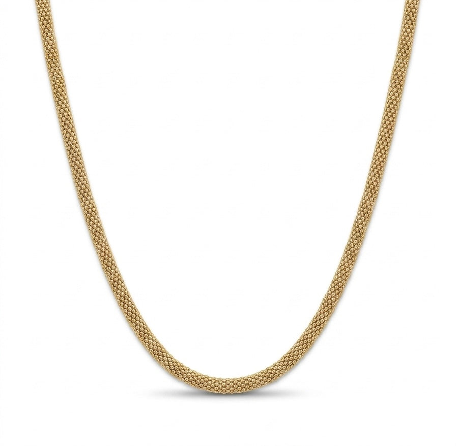 Cadena oro amarillo 14k tejido popcorn mod 5509 18 3 mm