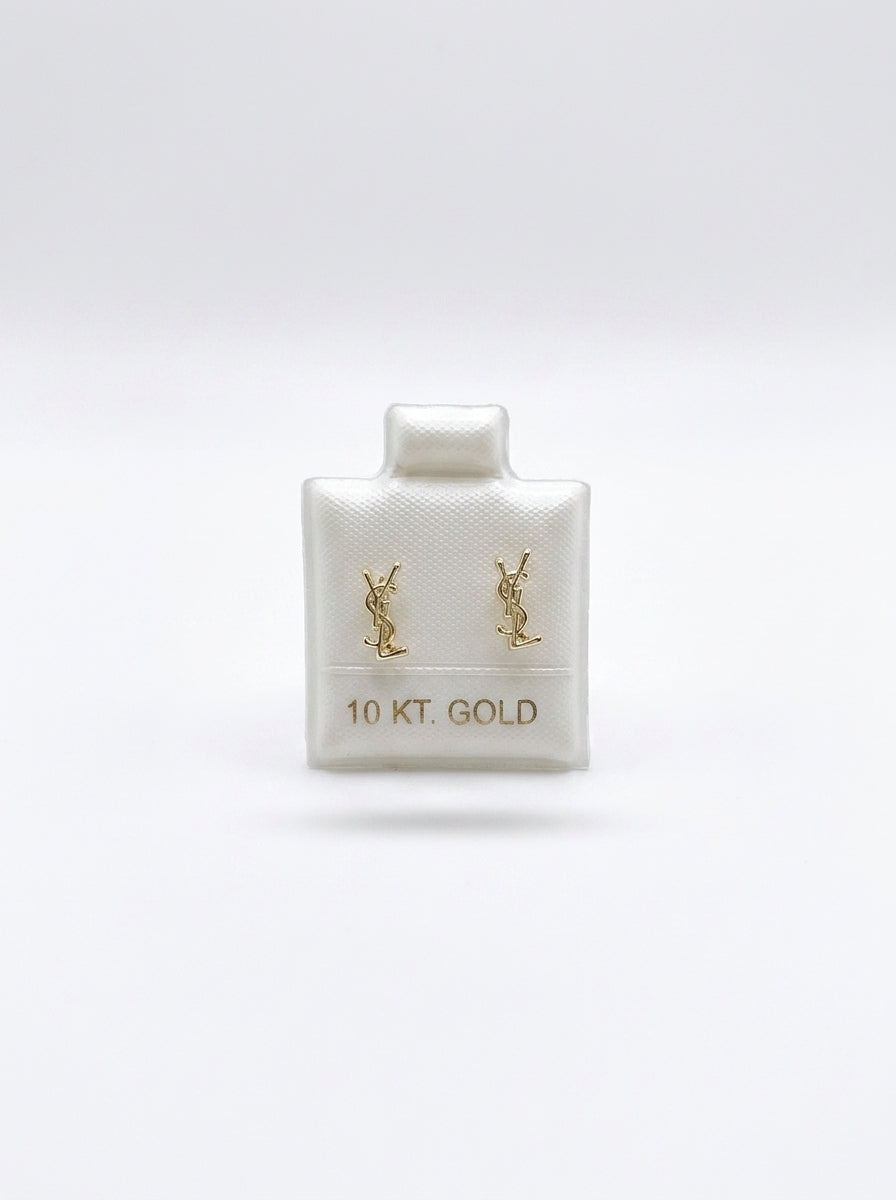 Broquel de oro 10k tipo diseñador (de bolitas) LM5214