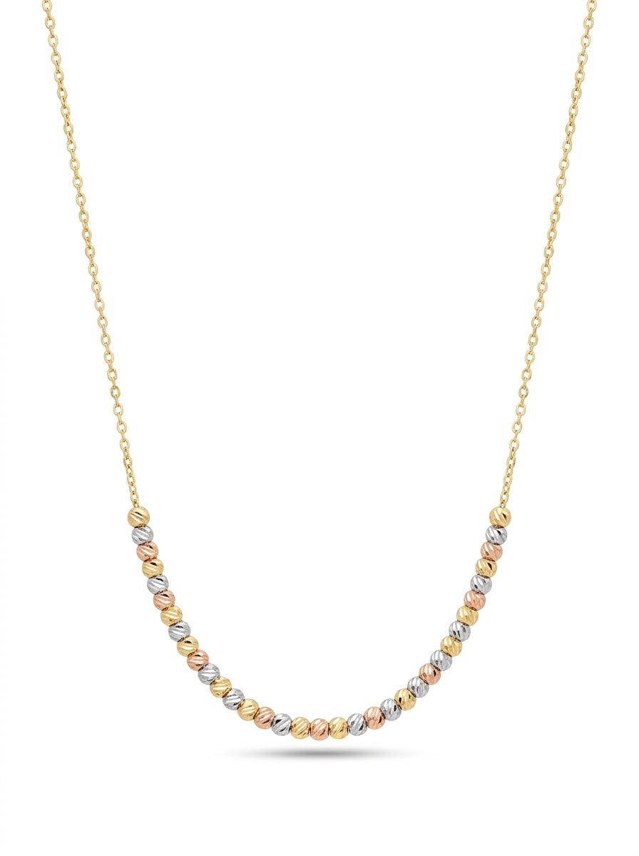 Gargantilla de oro 10k diseño de bolitas florentinas Mod 5695 - 45 cm
