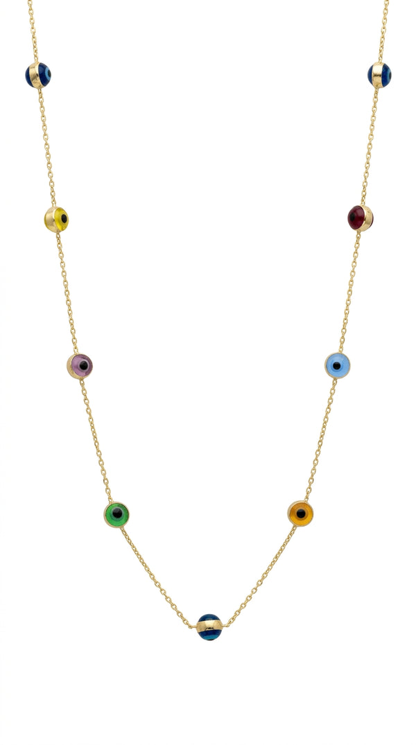 Gargantillas de Ojitos Multicolor en Oro 14K Mod. LM5064 - 45 cm