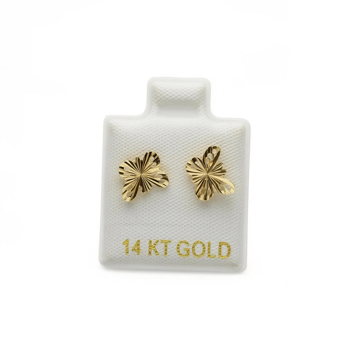 Broquel oro 14k de Mariposa (de bolitas)