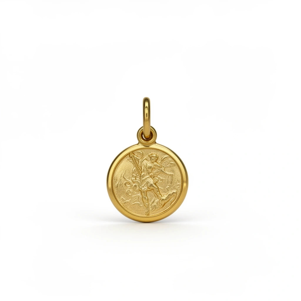 Medalla de San Miguel Arcángel en oro 14k - 1.5 cm