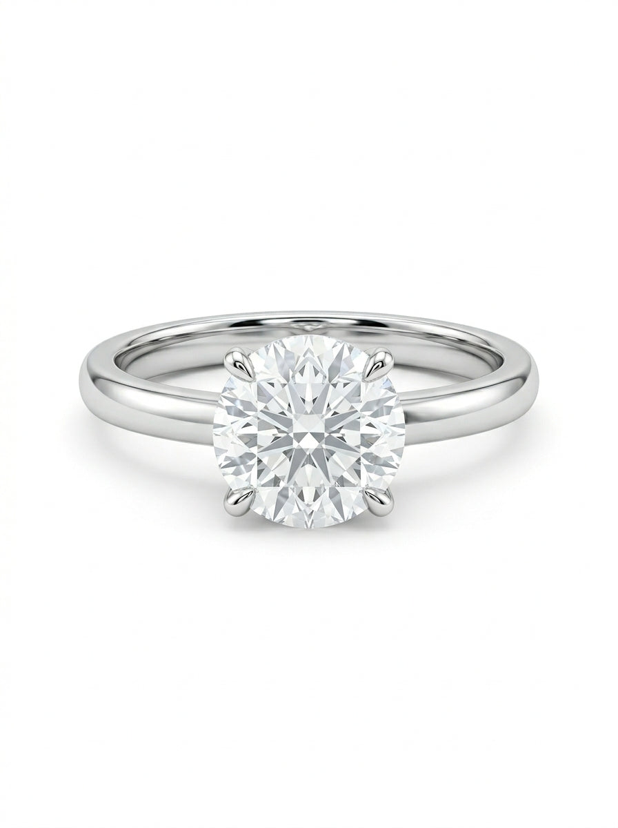 Anillo solitario de oro blanco 14k con diamante de laboratorio Mod 5479