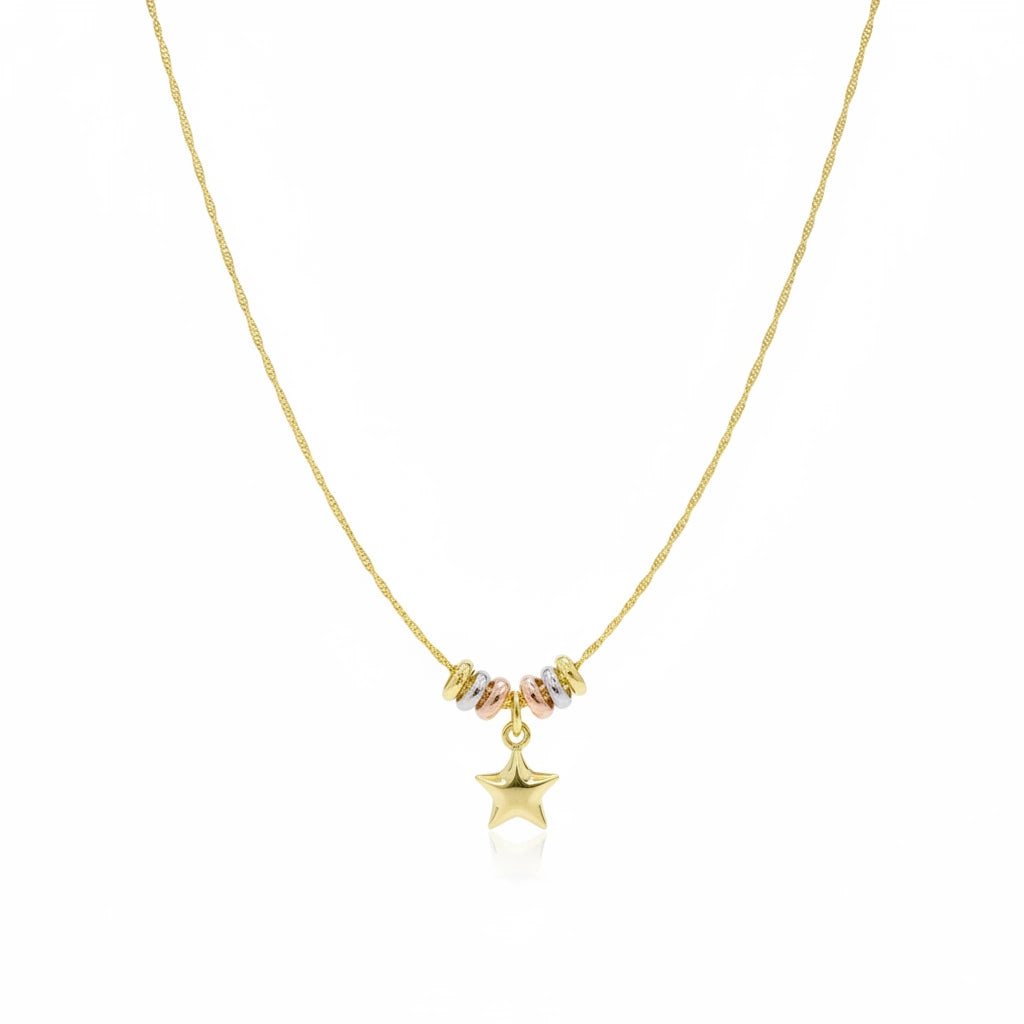 Gargantilla de aros de la suerte con estrella