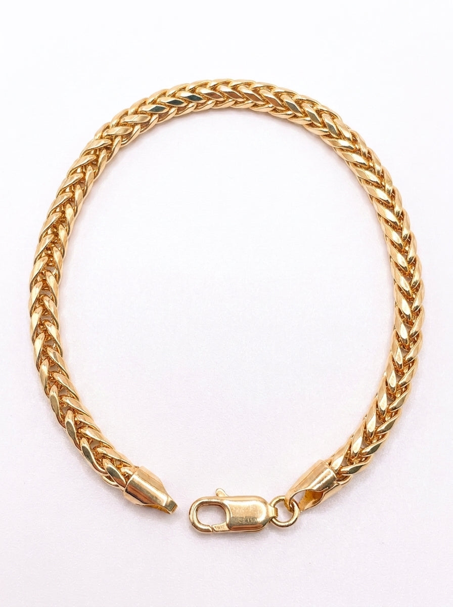 Pulsera de oro 14k tejido espiga Mod 5548 - 18 cm