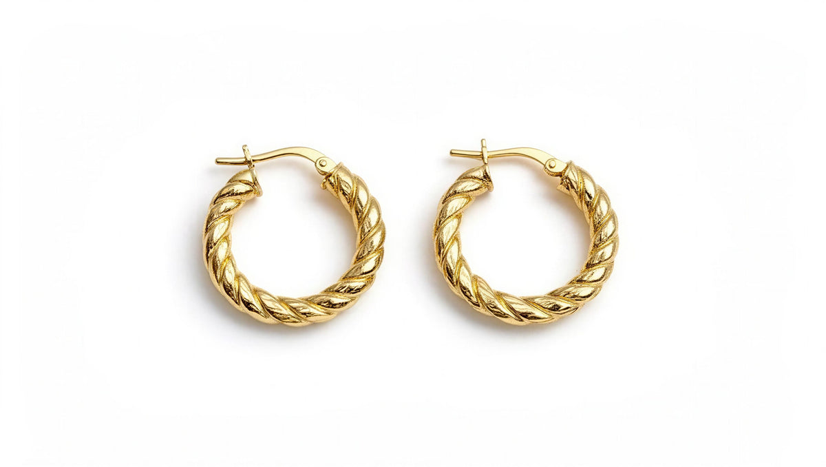 Arracadas trenzadas en oro 14k LM5068 - 2 cm