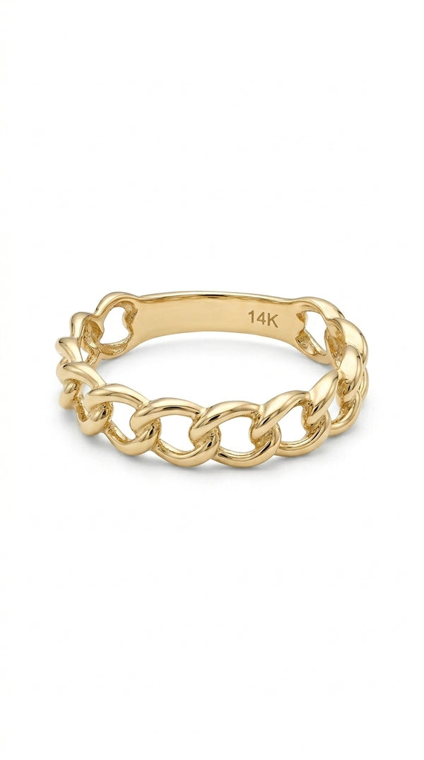 Anillo de oro 14k tipo cubano Mod. LM5091