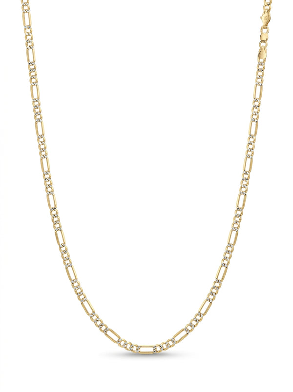 Cadena de oro 14k tejido 3x1 diamantada hueca mod 5827 - 4 mm