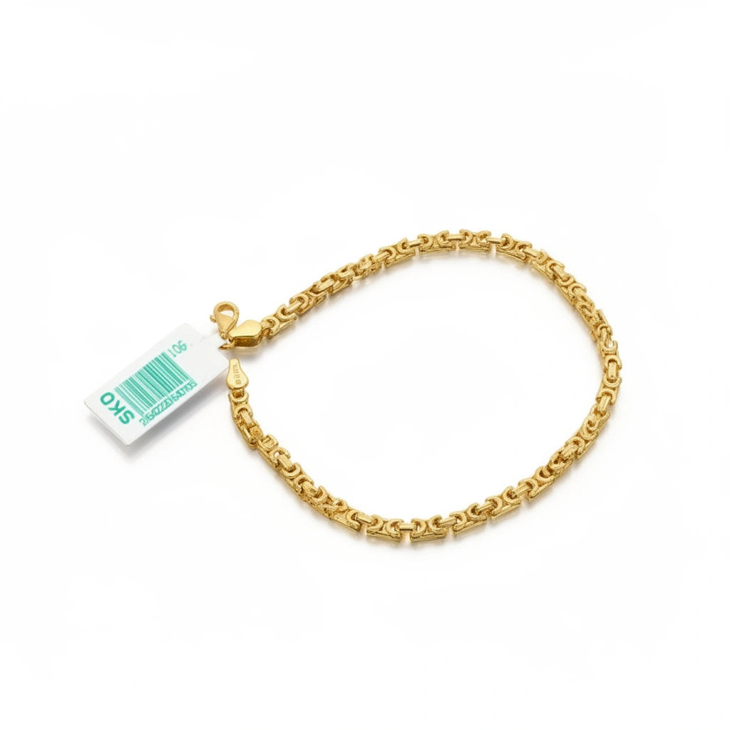 Pulsera de oro 10k tipo bizantina planchada Mod. 5410105 - 18 cm