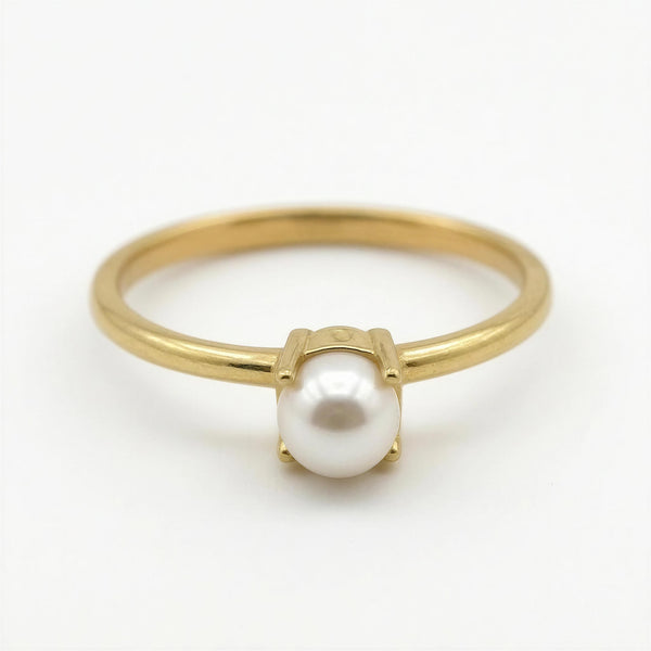 Anillo de oro 14k diseño de perla Mod LM5120