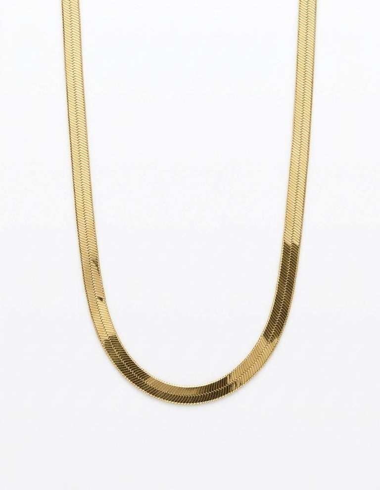 Gargantilla de oro 14k diseño panza de víbora sólida Mod LM 5103 45 cm x 3 mm