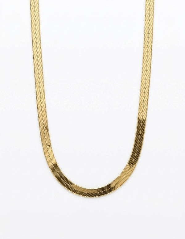 Gargantilla de oro 14k diseño panza de víbora sólida Mod LM 5103 45 cm x 3 mm
