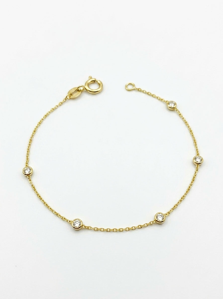Pulsera de oro 14k diseño de biseles Mod LM545 - 18 cm