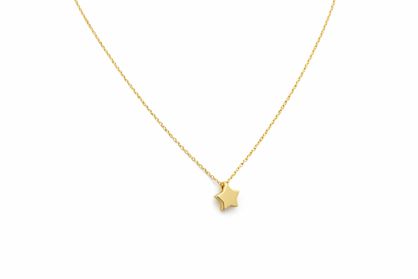Gargantilla de estrella de oro 14k hueca 45 cm