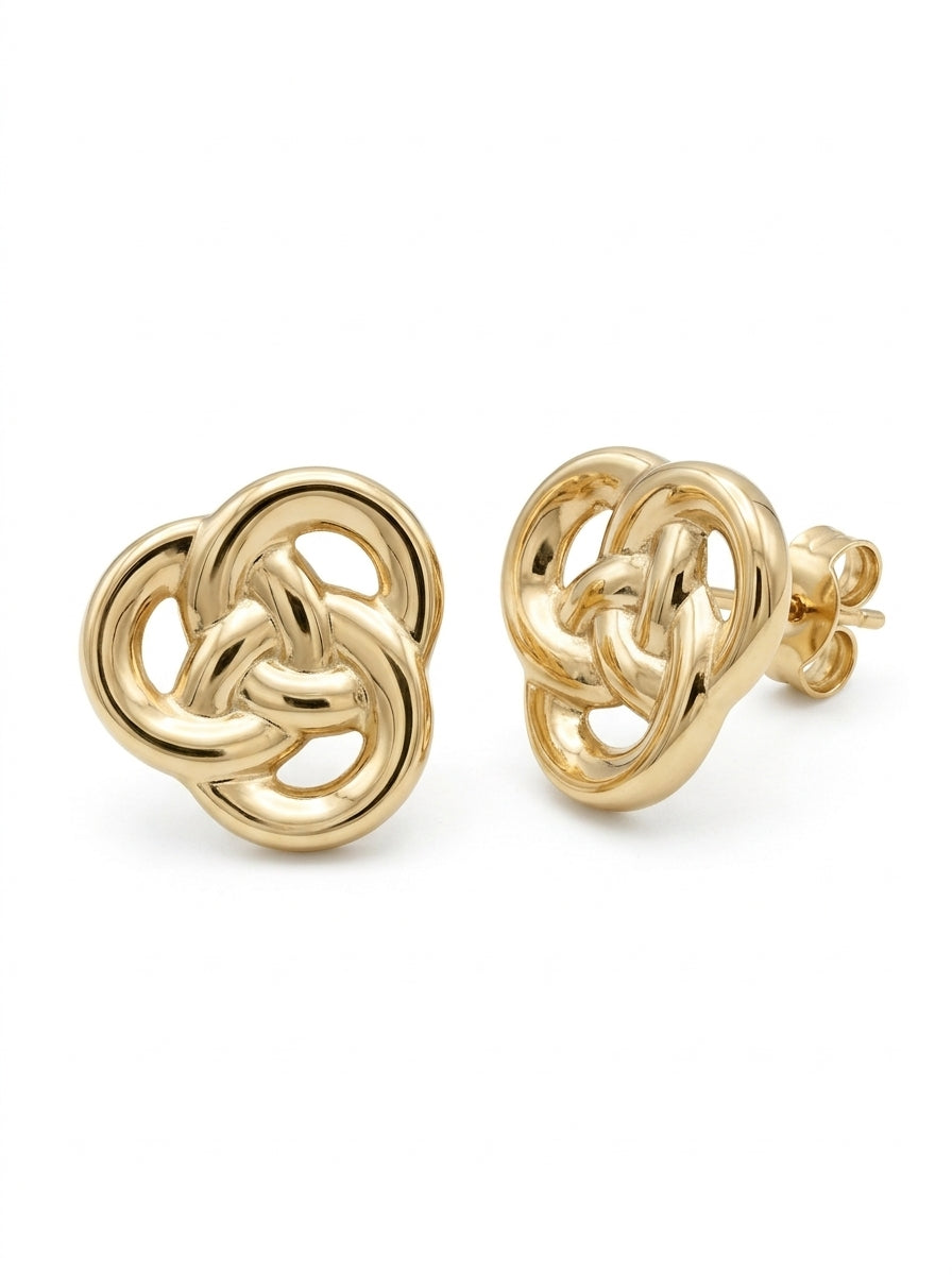 Aretes de oro 10k chunky diseño de nudo entrelazado Mod 6015