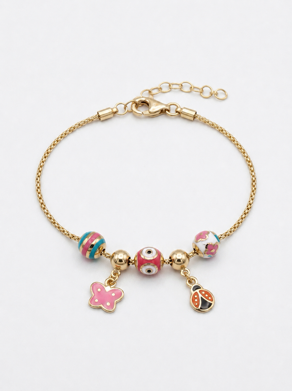 Pulsera de oro 14k tipo diseñador Mod 5626 - 14 cm con ajustador