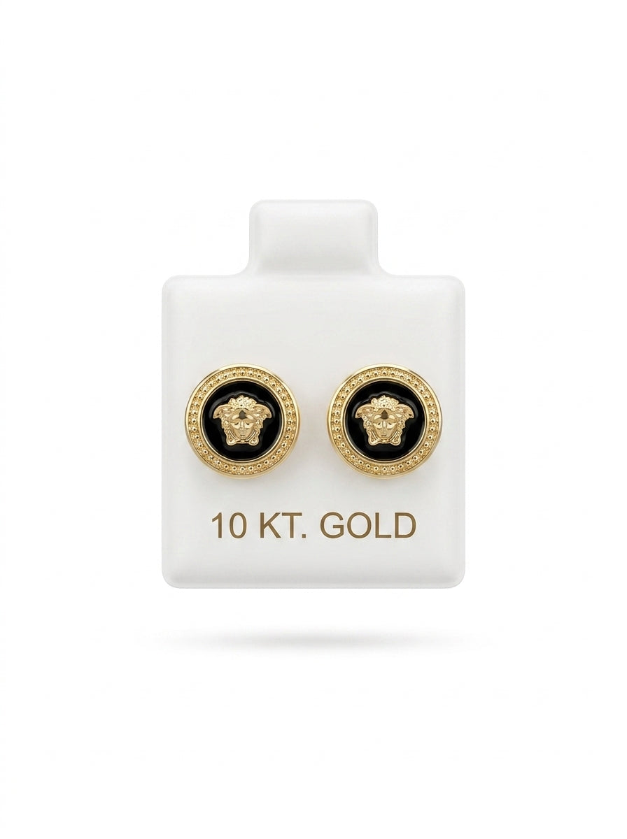 Broquel de oro 10k tipo diseñador (de bolitas) LM5212