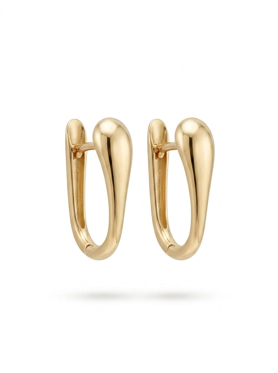 Huggies de oro 14k diseño gota alargada Mod LM5395 - 1.7 cm