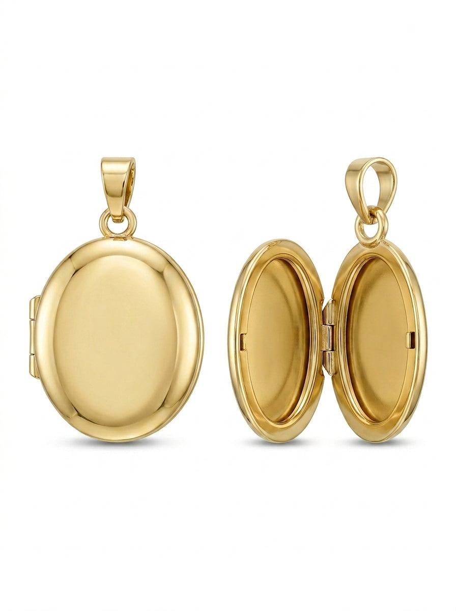 Relicario de oro 14k diseño redondo Mod LM5224