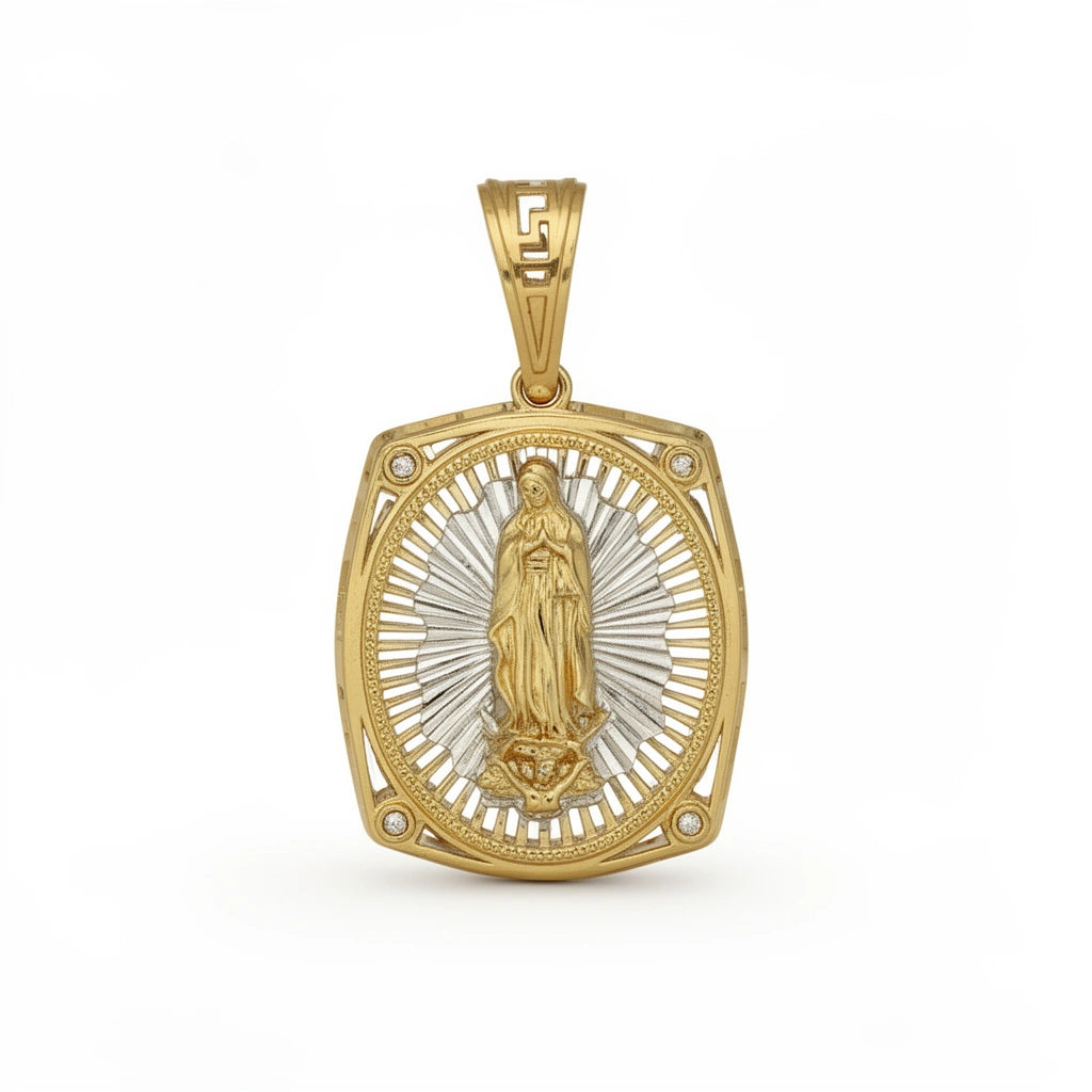 Medalla de la virgen de Guadalupe de oro 14k Mod.1405 - 2.5 cm