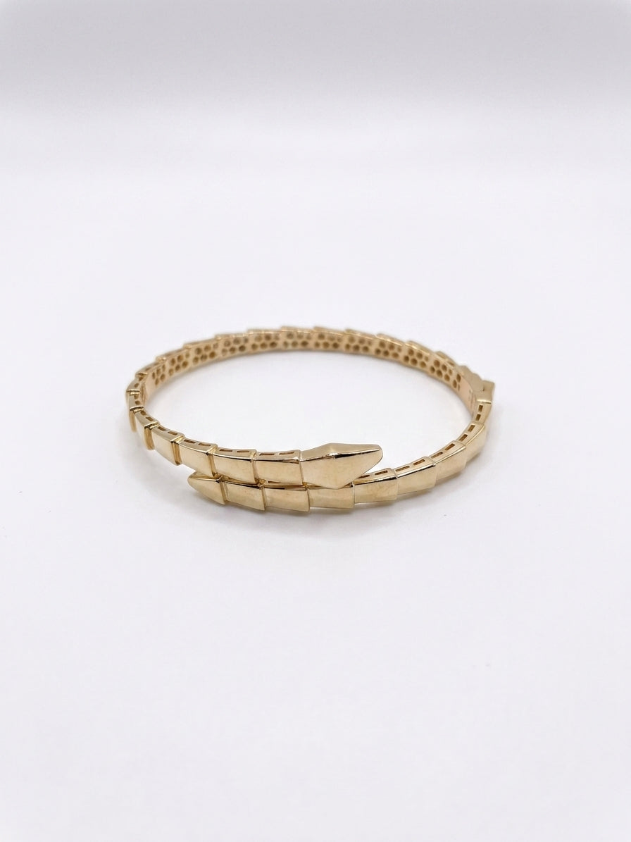 Brazalete de oro 14k tipo diseñador hueco diseño viper mod 5760 - 18 cm