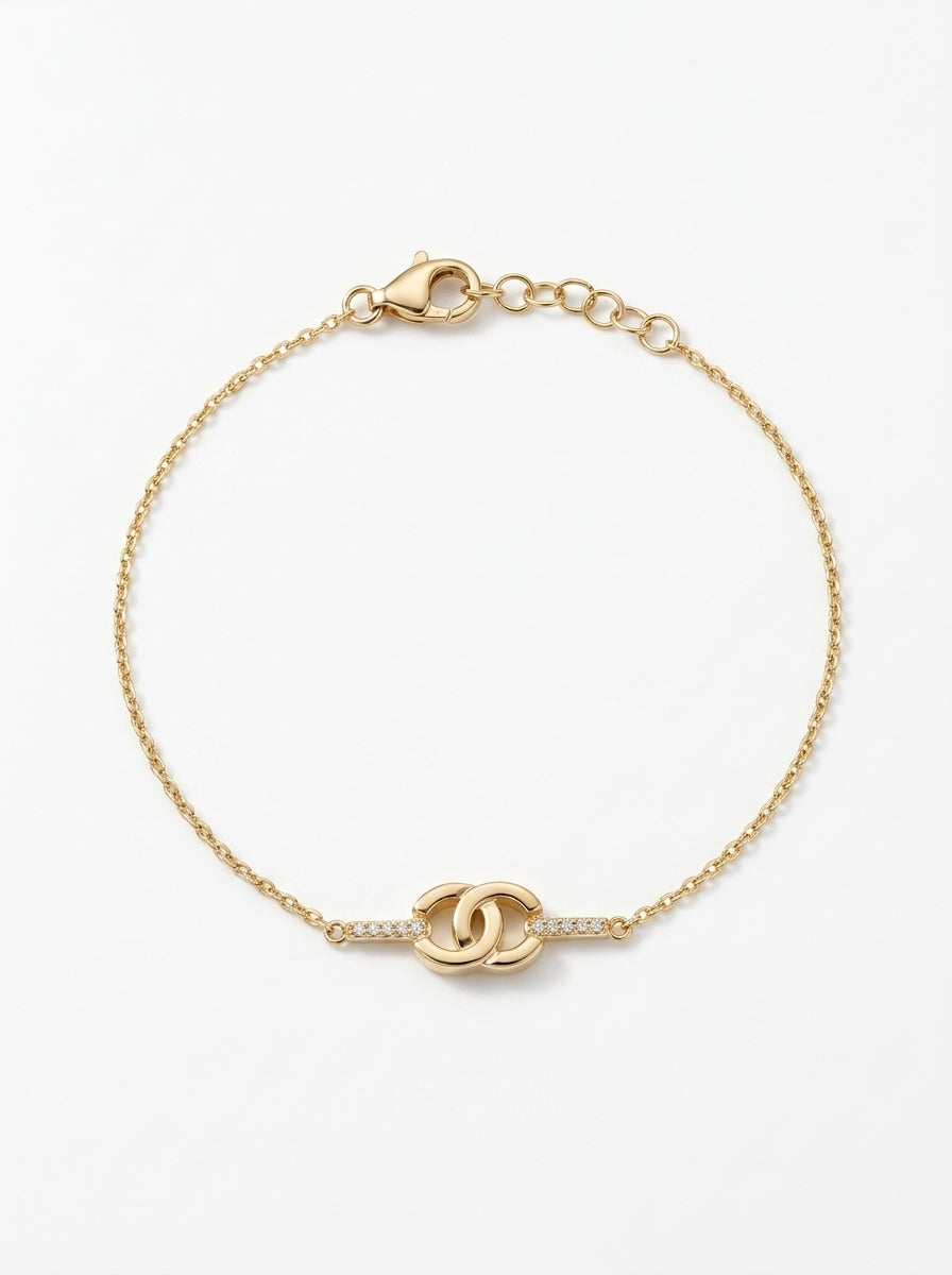 Pulsera de oro 14k tipo diseñador Mod 6117 - 18 cm