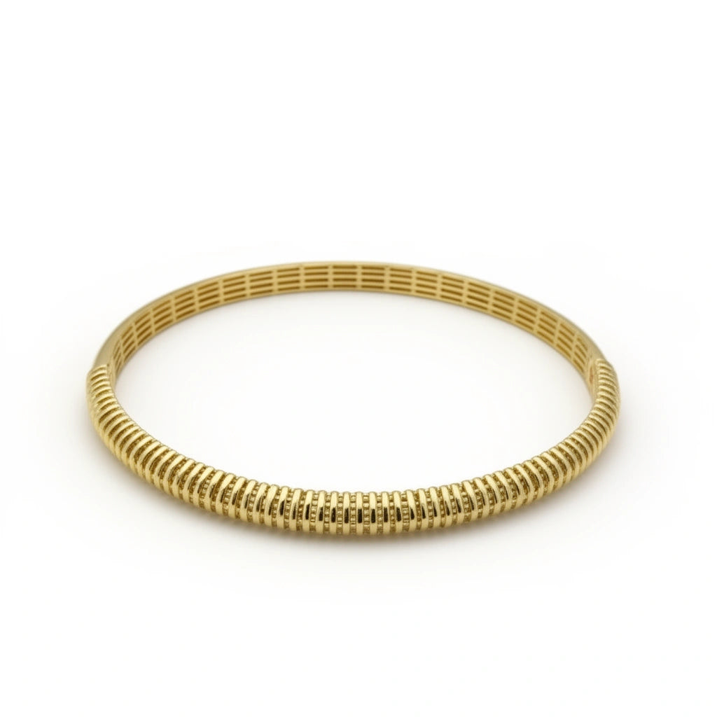 Aro acanalado de oro 14k