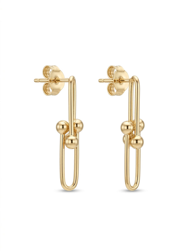 Aretes de oro 14k tipo diseñador Mod 5638 - 2 cm
