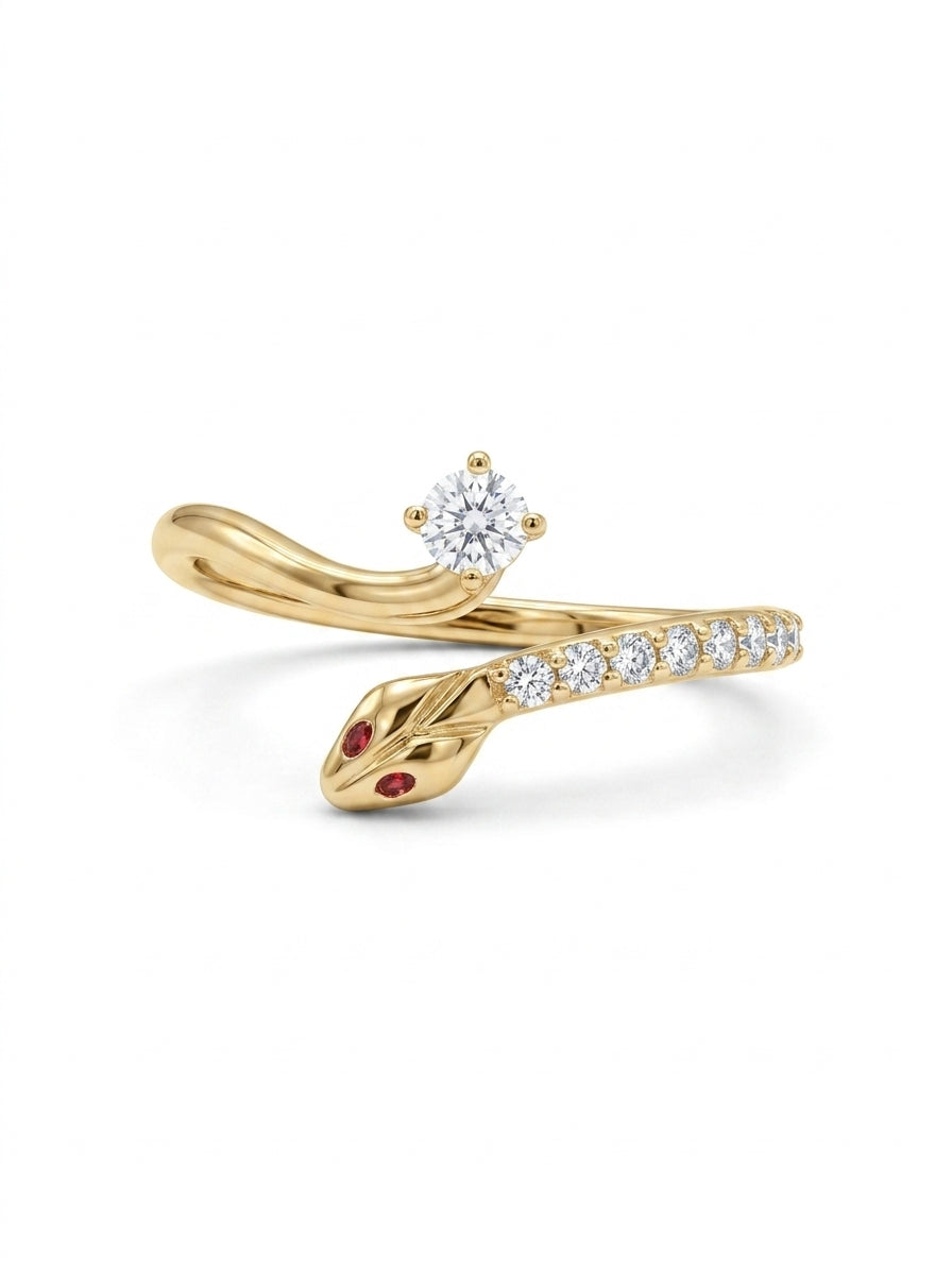 Anillo de oro 10k diseño serpiente Mod 5530