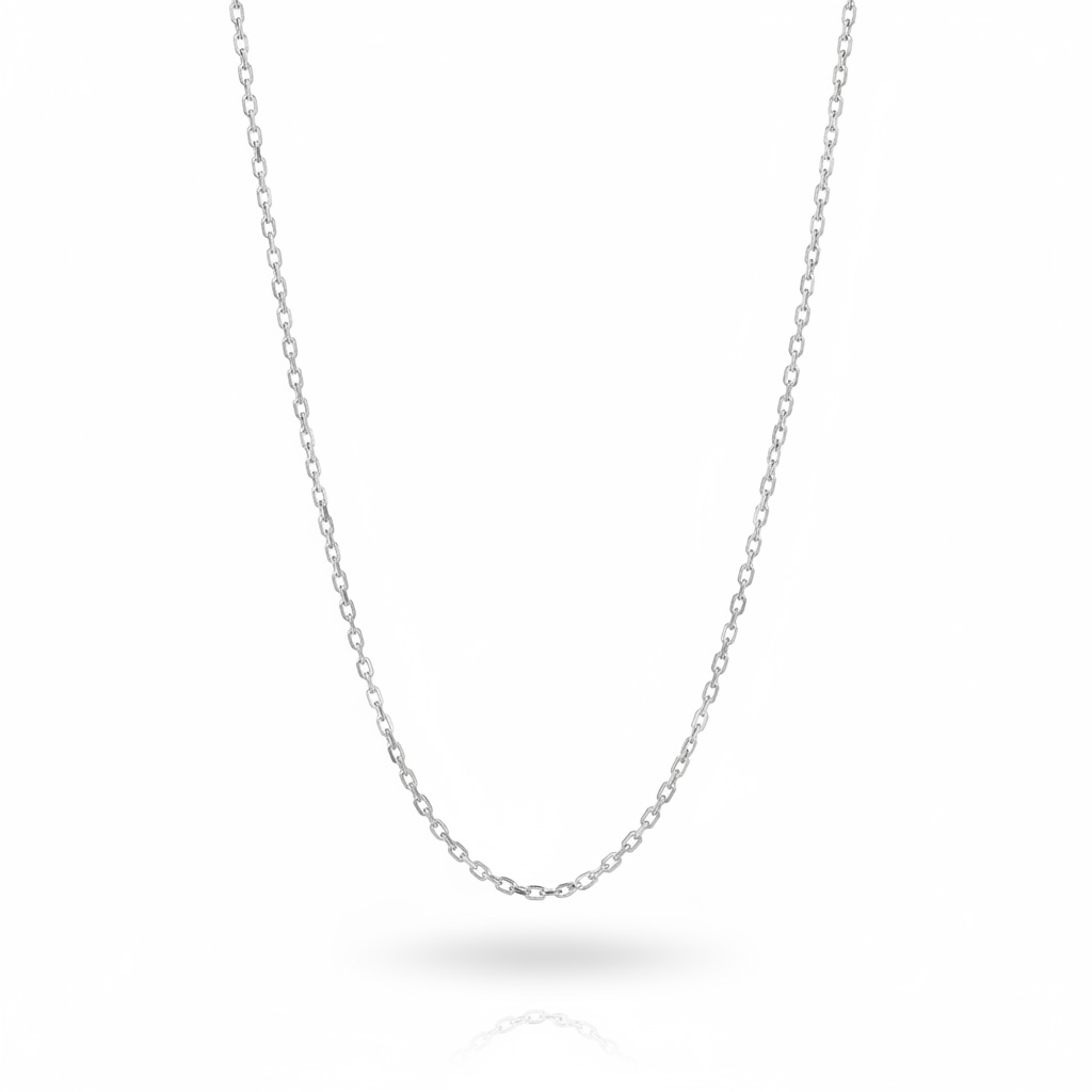 Cadena de oro blanco 14k tejido rolo 1 mm