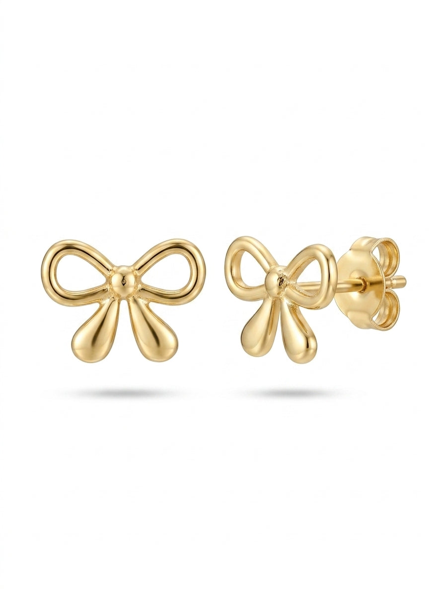 Aretes de oro 14k diseño de moño Mod LM5304