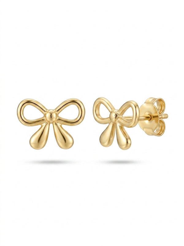 Aretes de oro 14k diseño de moño Mod LM5304