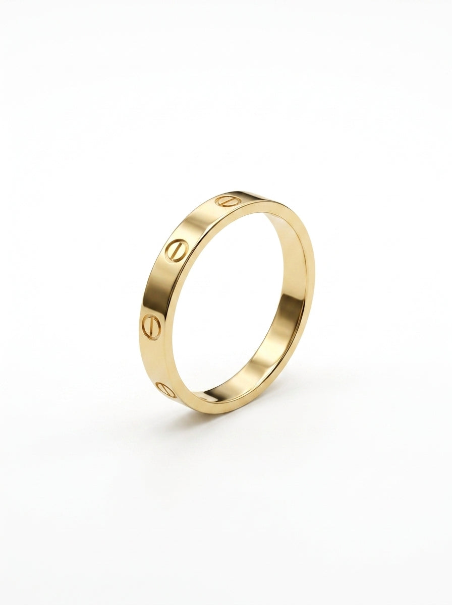 Anillo delgado de oro 10k tipo diseñador mod 5738