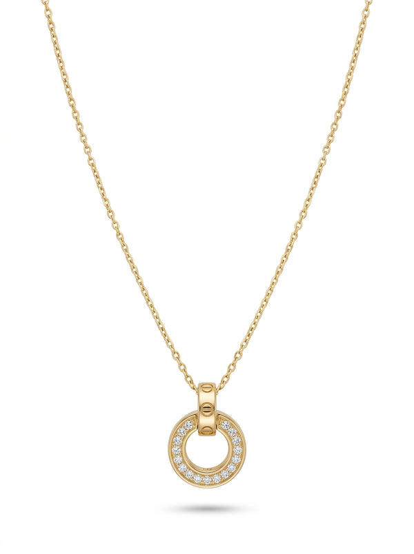 Gargantilla de oro 14k tipo diseñador con circonias Mod 5855 - 45 cm