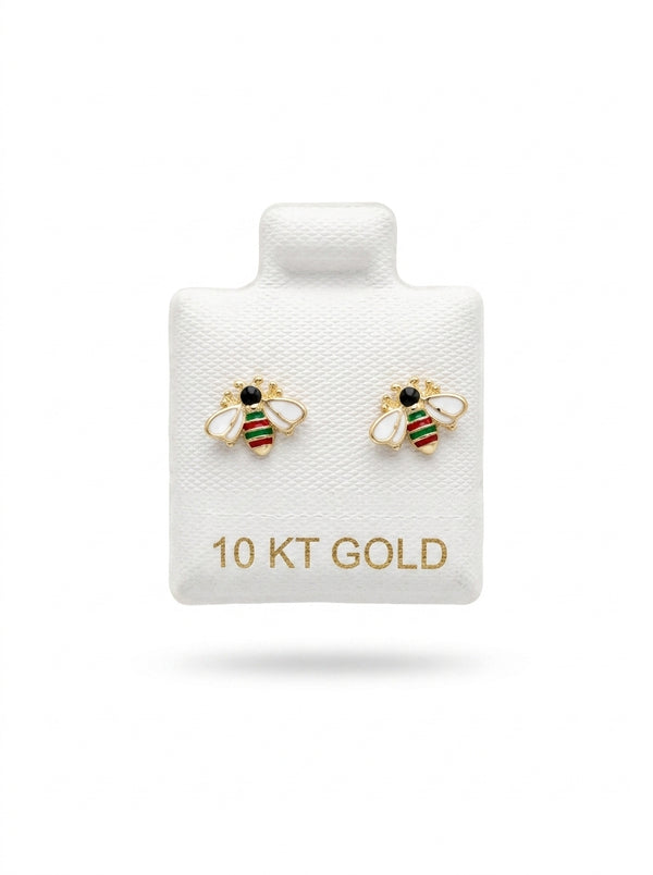 Broquel de oro 10k delgado tipo diseñador (de bolitas) Mod 5644