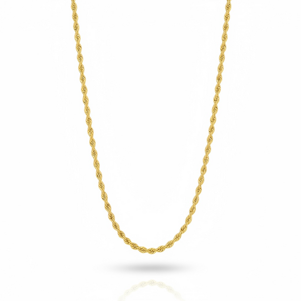 Cadena de oro 14k tejido torsal - 4 mm Caballero