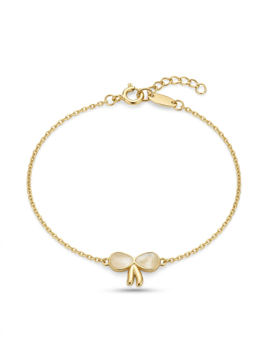 Pulsera de oro 14k diseño de moño Mod LM5265 - 18 cm