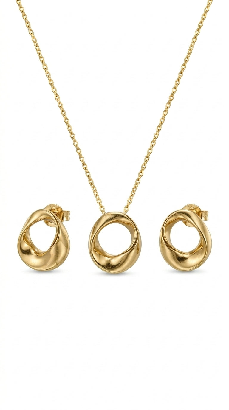 Set ovalado en oro 14k Mod. LM5082