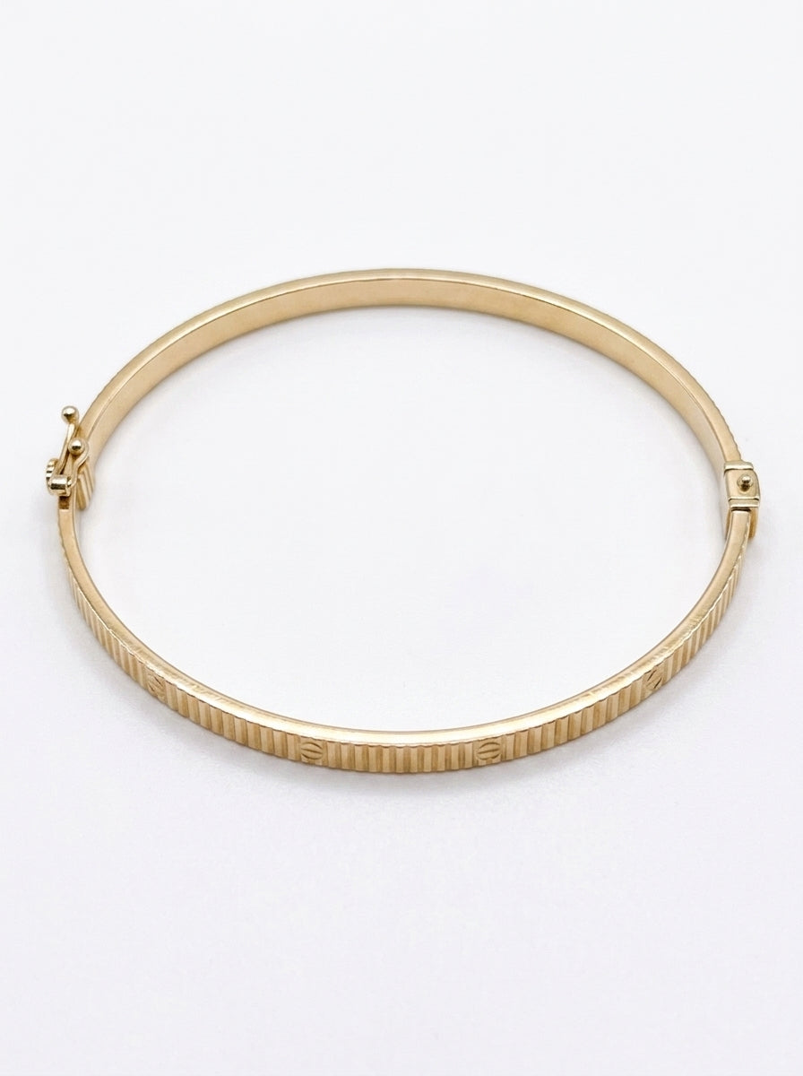 Aro delgado de oro 14k tipo diseñador hueco Mod LL5170 - 18 cm x 3 mm