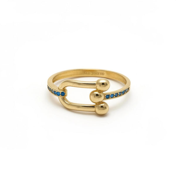 Anillo de oro 10k tipo diseñador hueco Mod. LM 5029