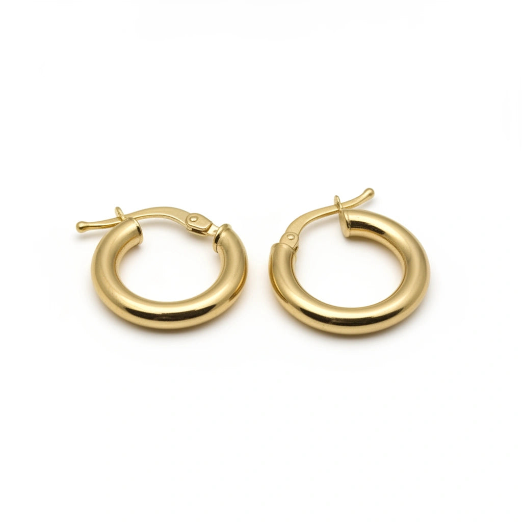 Arracadas tubulares lisas 14k Mod. 03MM10 1.5 cm