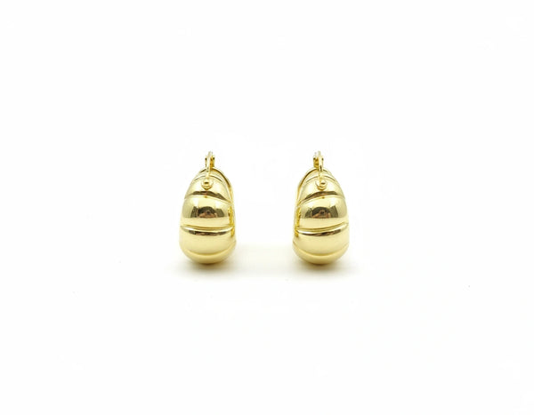 Arracadas bombé de oro 14k