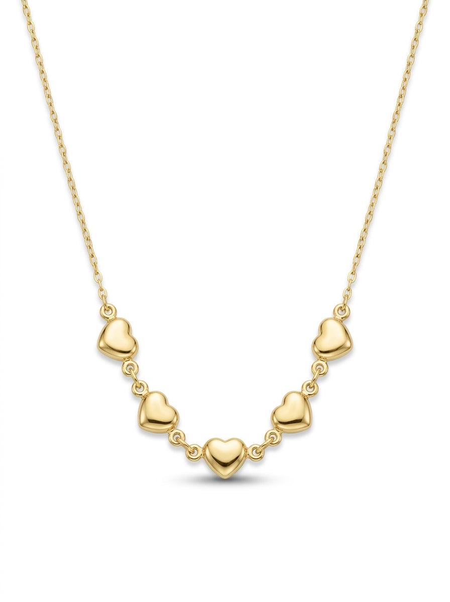 Gargantilla de oro 14k diseño de corazones Mod LM5318 - 45 cm