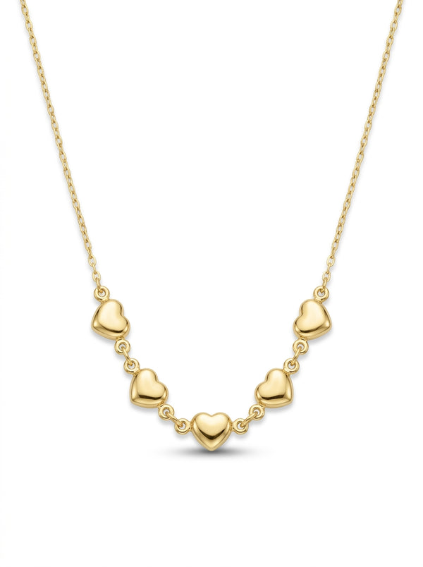 Gargantilla de oro 14k diseño de corazones Mod LM5318 - 45 cm