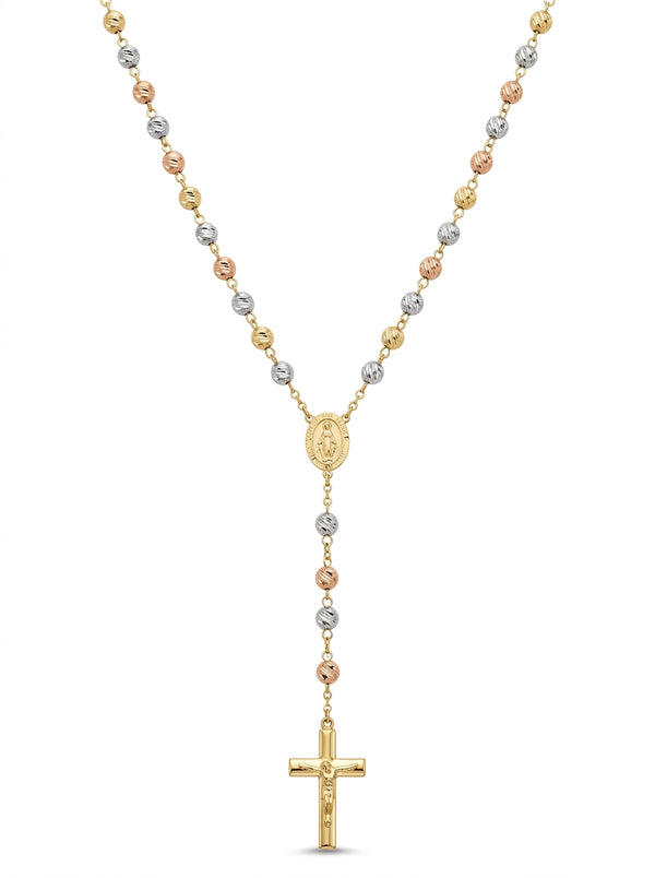 Rosario de oro florentino 14k para caballero Mod 5537- 70 cm