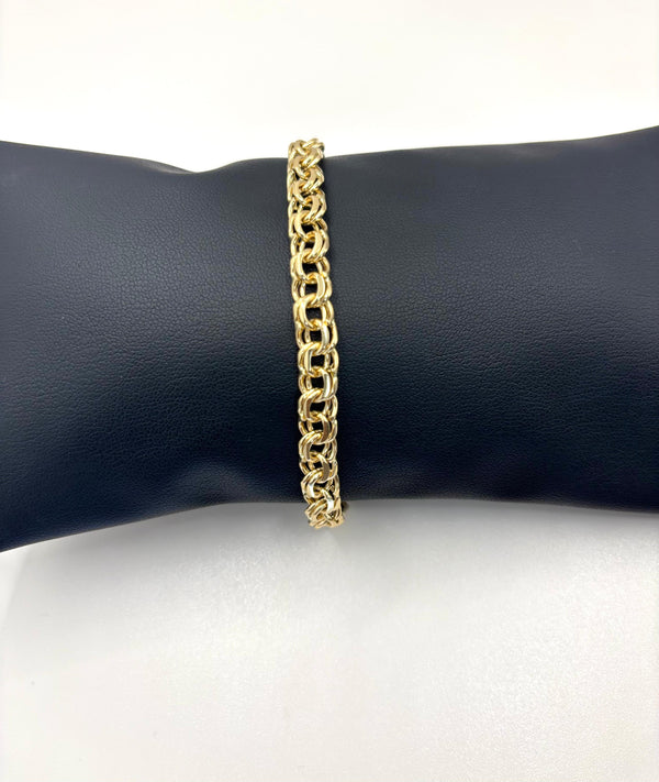 Pulso tejido chino sólido de oro 14k