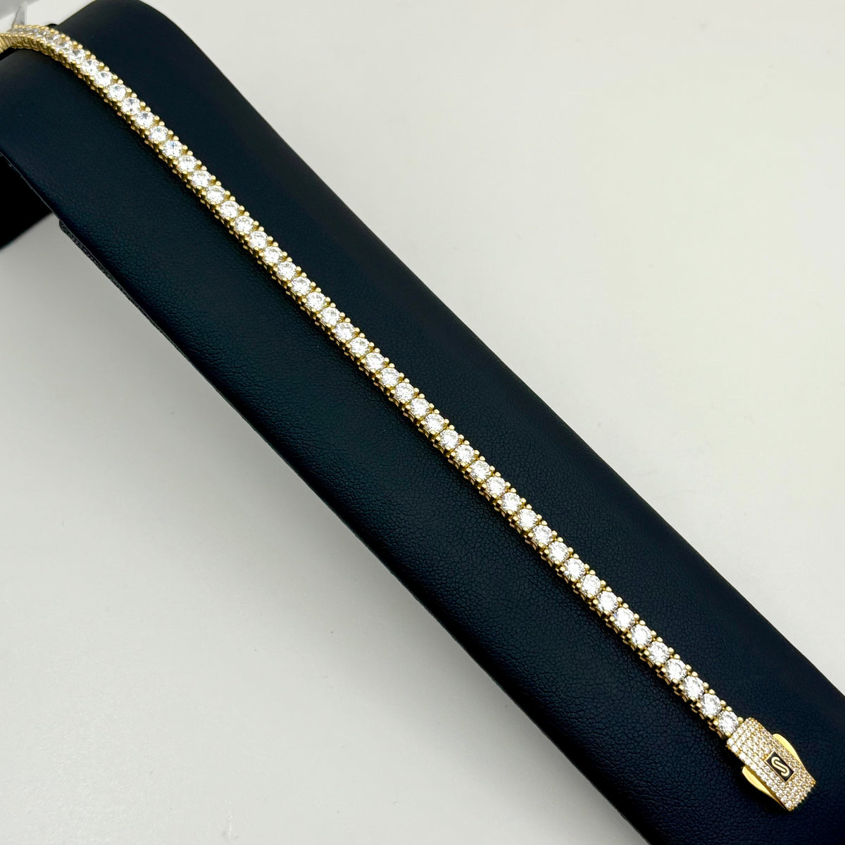 Pulsera tipo tenis de oro 14k de diseñador mod circular 1221