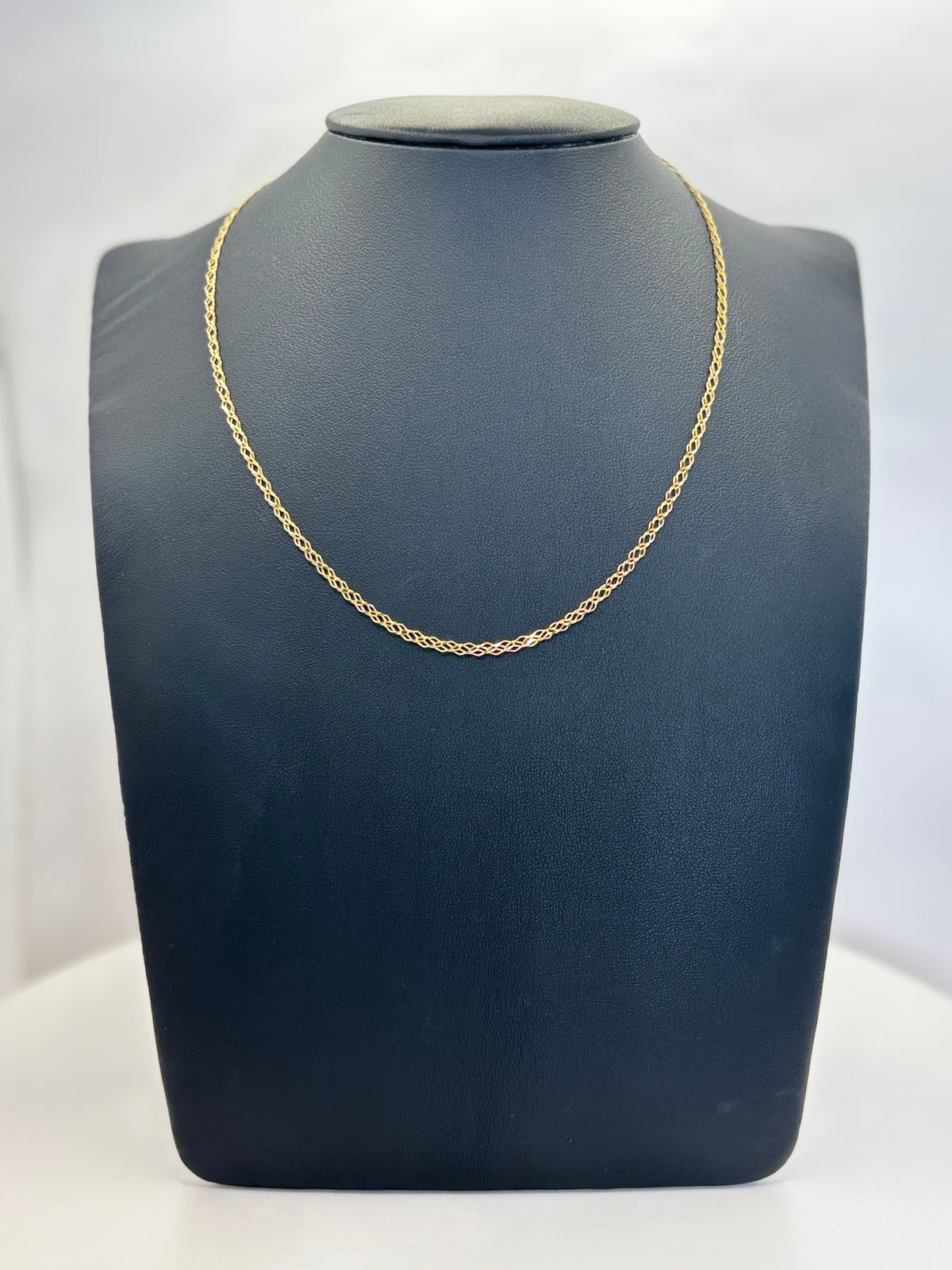 Cadena Tejido Doble Rombo de oro 14k